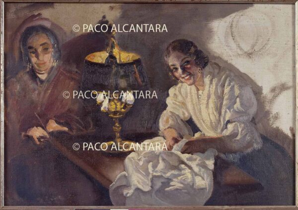 Cosiendo (la madre y la muher del artista).1935