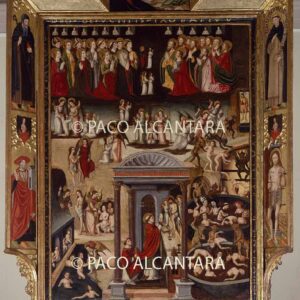 Retablo del Juicio Final con la misa de San Gregorio.