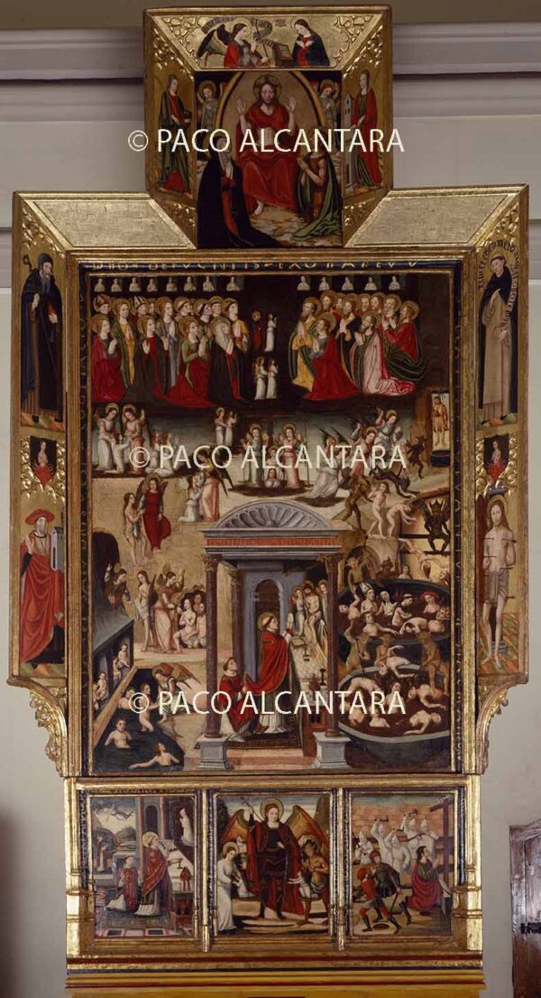 Retablo del Juicio Final con la misa de San Gregorio.