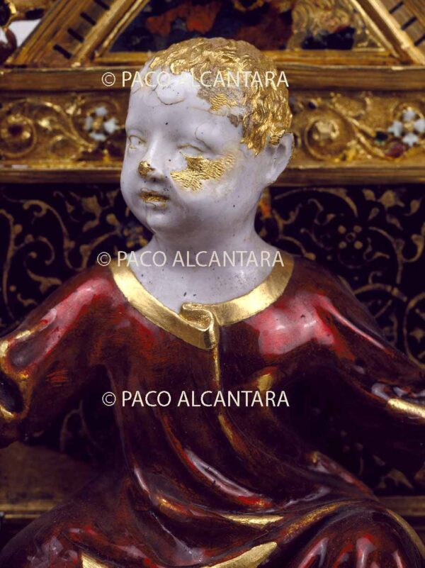 Portapaz del Niño Jesús.Detalle cabeza Niño