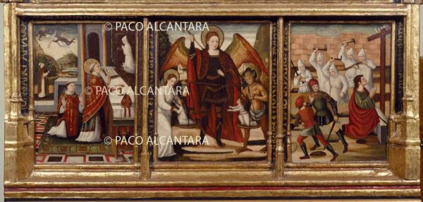 Retablo del Juicio Final con la misa de San Gregorio.Predela