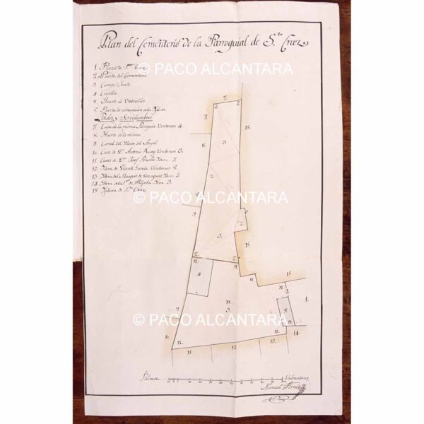 4335-Papel-Plan del cementerio de la parroquia de Santa Cruz