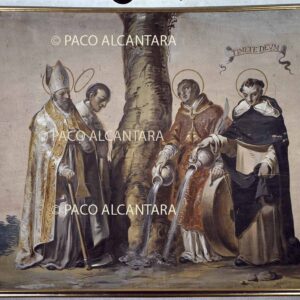 Santos valencianos regando el árbol de la Iglesia valenciana.