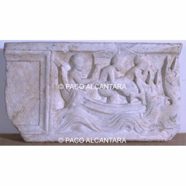 4978-Escultura-Fragmento de sarcófago con representación del ciclo de Jonás