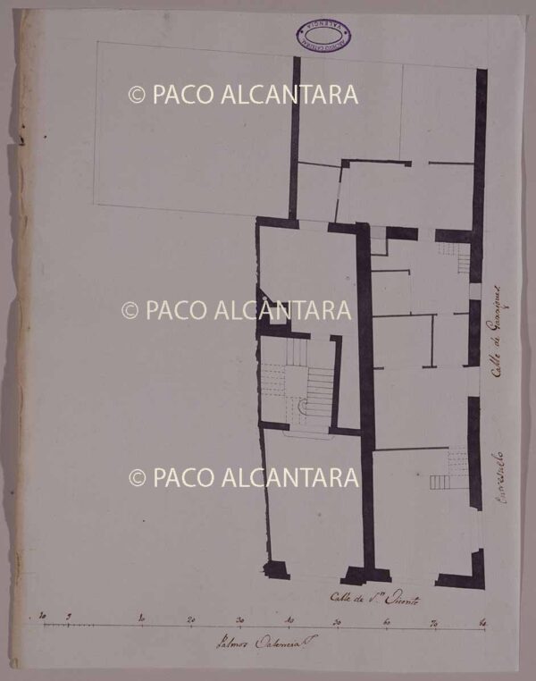 Planta del entresuelo casa calle San Vicente (1805).