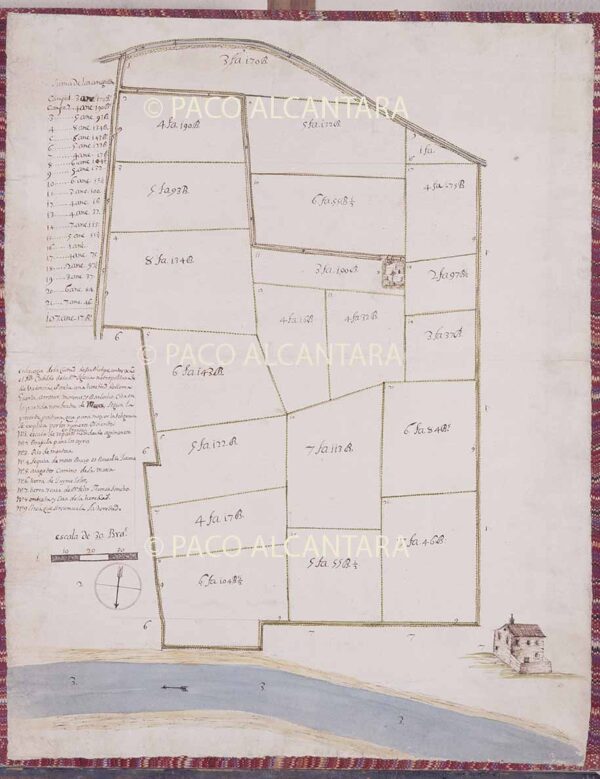 Mapa de la heredad de la partida de Meres de Játiva (1760).