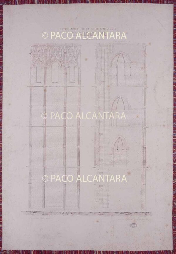 Estado actural de la torre denominada El Miguelete (1860).