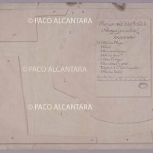 Plan geométrico de la plaza de la Almoina y sus avenidas (1826).