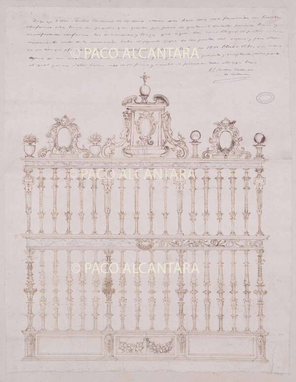 Proyecto de rejas para el coro (1590).