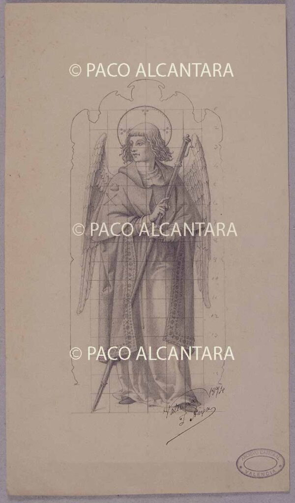 Diseño de vidriera para la capilla mayor (1894).