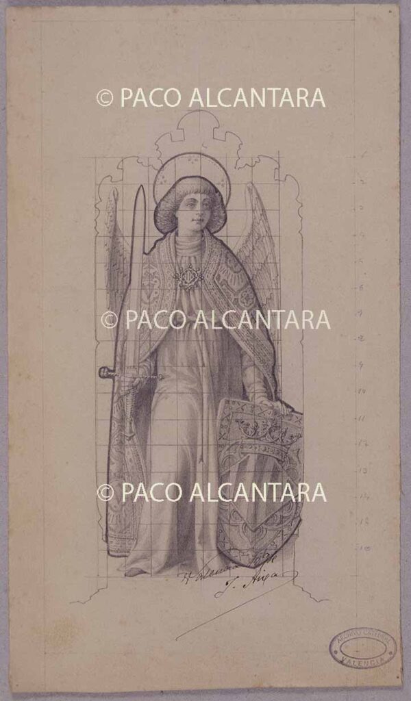 Diseño de vidriera para la capilla mayor (1894).